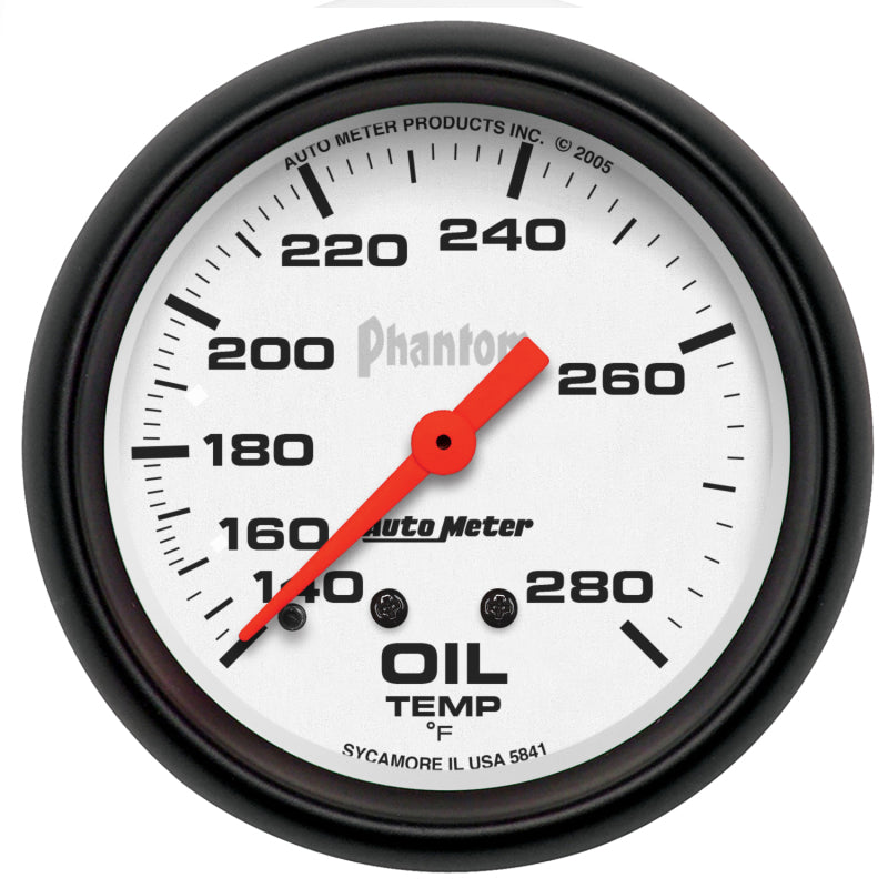 AutoMeter Gauge Oil Temp 2-5/8in. 140-280 Deg. F Mechanical Phantom 5841
