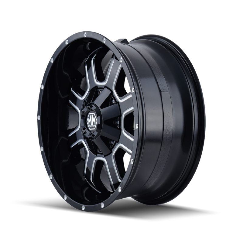 Mayhem 8103 Fierce 17x9 / 6x135 BP / -12mm Offset / 106mm Hub Black w/ Milled Spokes Wheel Mayhem