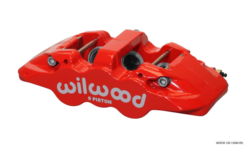 Wilwood Caliper-Aero6-L/H - Red 1.62/1.12/1.12in Pistons 1.25in Disc Wilwood