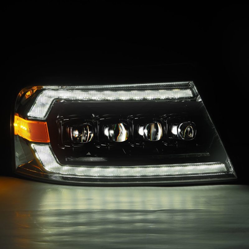 AlphaRex 880130 04-08 Ford F-150 (No 2004 Heritage) NOVA-Series LED Proj HL Chrome w/Actv Light / Seq. Sig