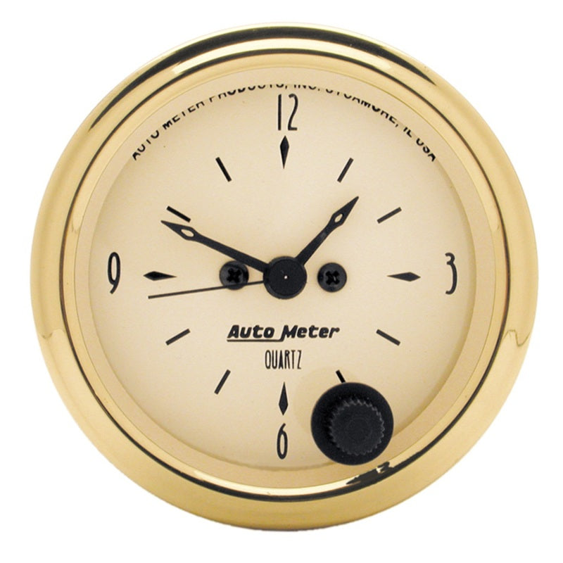 AutoMeter Gauge Clock 2-1/16in. 12HR Analog Golden Oldies 1586