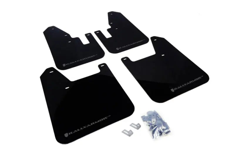 Rally Armor UR Mudflaps Black Urethane Grey Logo 1998-2002 Forester - eliteracefab.com