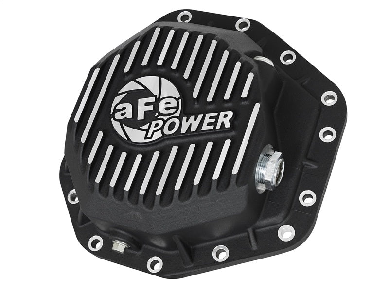 aFe Power Pro Ser Rear Diff Cover Black w/Mach Fins 2017 Ford Diesel Trucks V8-6.7L(td) Dana M275-14 - eliteracefab.com