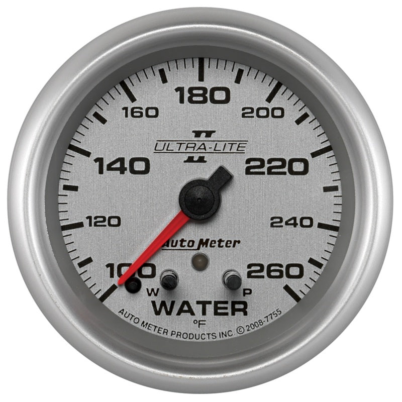 Autometer Ultra-Lite II 2-5/8in 260 Deg F Stepper Motor w/ Peak & Warn Water Temp Gauge 7755