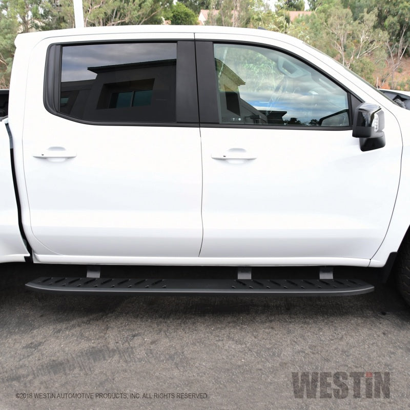Westin 2019 Chevrolet Silverado/Sierra 1500 Crew Cab Thrasher Running Boards - Textured Black - eliteracefab.com