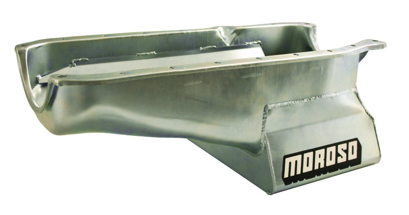 Moroso 80-85 Chevrolet Small Block (w/Passenger Side Dipstick) Wet Sump 7qt 8.25in Steel Oil Pan