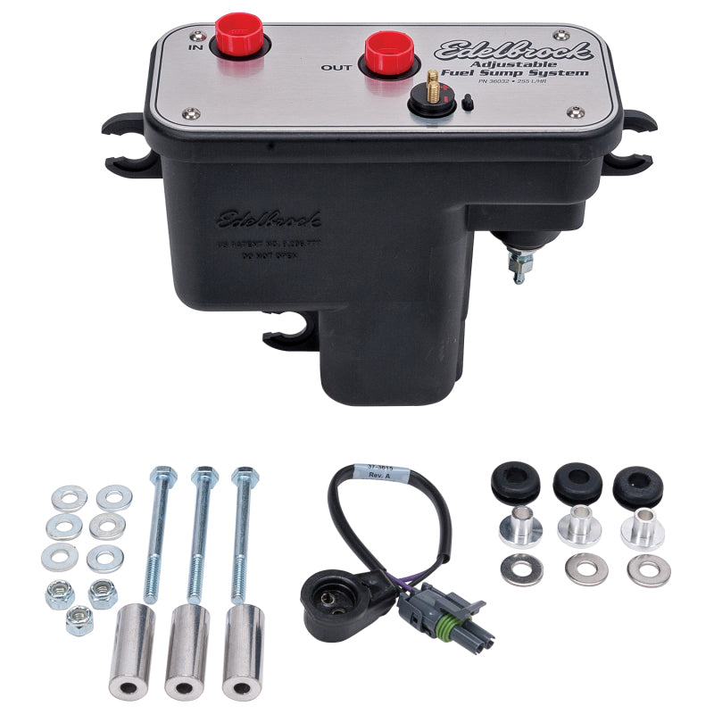 Edelbrock Fuel System Universal Fuel Sump Module Adjustable Fuel Sump Tank Only 255 LPH - eliteracefab.com