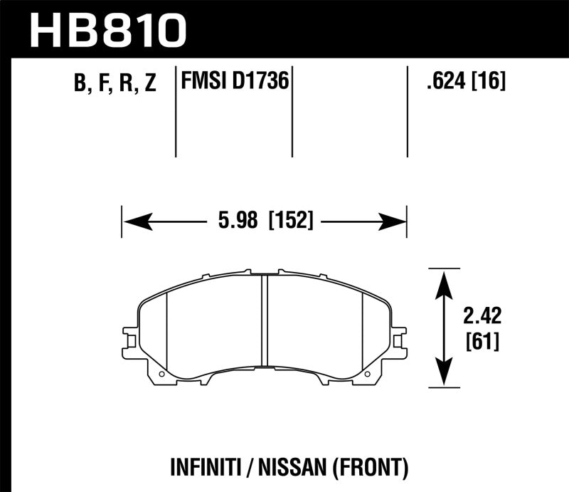 Hawk 14-17 Infiniti Q50 HPS 5.0 Front Brake Pads - eliteracefab.com