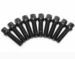 WHEEL MATE MEVIUS LUG BOLT SET OF 20 – BLACK 14×1.50 27MM BALL 14MM RAD - eliteracefab.com