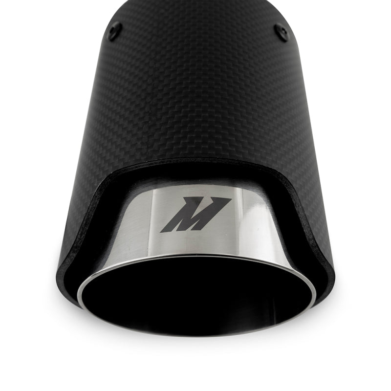 Mishimoto Carbon Fiber Muffler Tip 2.5in Inlet 3.5in Outlet Polished Mishimoto