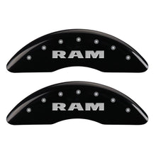 Load image into Gallery viewer, MGP 4 Caliper Covers Engraved Front RAM Engraved Rear RAMHEAD Black finish silver ch MGP