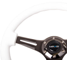 Load image into Gallery viewer, NRG Classic Wood Grain Steering Wheel 350mm Black 3-Spokes White Paint Grip - eliteracefab.com