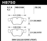 Hawk Performance HPS Front Brake Pads - HB750F.720