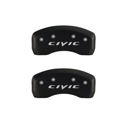 MGP 4 Caliper Covers Engraved Front Civic Engraved Rear 2015/CIVIC Red finish silver ch MGP