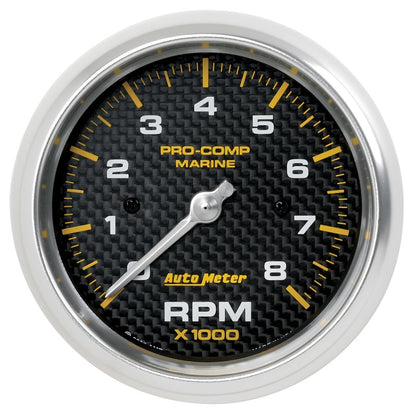 Autometer Marine Carbon Fiber 3-3/8in 8k RPM Tachometer.