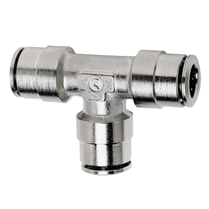 Firestone Union Tee 1/4in. Nickel Push-Lock Air Fitting - Single (WR17603461) - eliteracefab.com