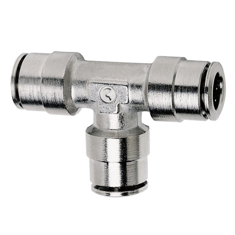 Firestone Union Tee 1/4in. Nickel Push-Lock Air Fitting - Single (WR17603461) - eliteracefab.com