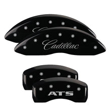 Load image into Gallery viewer, MGP 4 Caliper Covers Engraved Front Cadillac Engraved Rear ATS Black finish silver ch