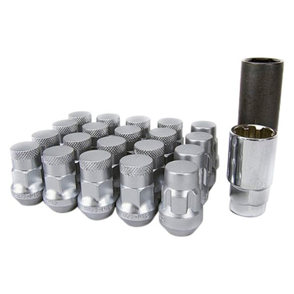 WHEEL MATE MUTEKI SR35 CLOSE END LUG NUTS W/ LOCK SET – SILVER 12×1.50 35MM Wheel Mate