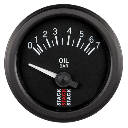 Autometer Stack 52mm 0-7 Bar M10 (M) Electric Oil Pressure Gauge - Black ST3201