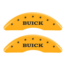 Load image into Gallery viewer, MGP 4 Caliper Covers Engraved Front Buick Rear Yellow Finish Black Char 2015 Buick Regal