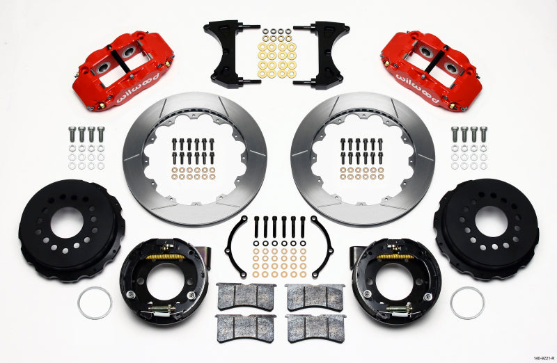 Wilwood Narrow Superlite 4R Rear P-Brk Kit 12.88in Red 2005-2014 Mustang Wilwood