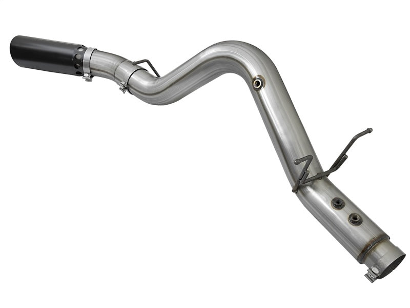 aFe LARGE BORE HD 4in 409-SS DPF-Back Exhaust w/Black Tip 2017 GM Duramax V8-6.6L (td) L5P - eliteracefab.com