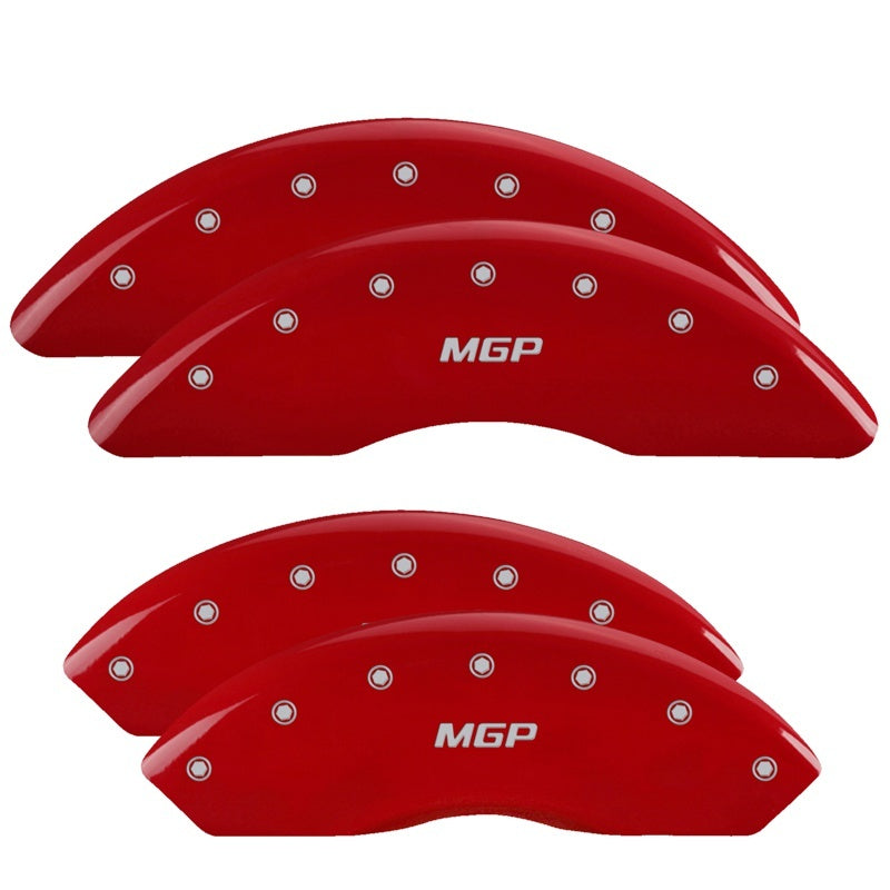 MGP 4 Caliper Covers Engraved Front & Rear MGP Red finish silver ch MGP