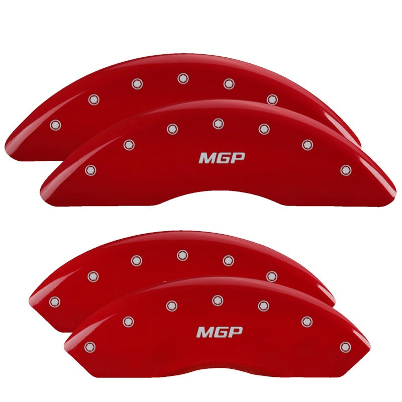 MGP 4 Caliper Covers Engraved Front & Rear GMC Red finish silver ch MGP