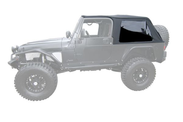 Rampage 2004-2006 Jeep Wrangler(TJ) LJ Unlimited Frameless Soft Top Kit - Black Diamond - eliteracefab.com