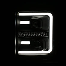 Load image into Gallery viewer, ANZO 2011-2016 Ford F250 Projector Headlights w/ Plank Style Switchback Black w/ Amber - eliteracefab.com