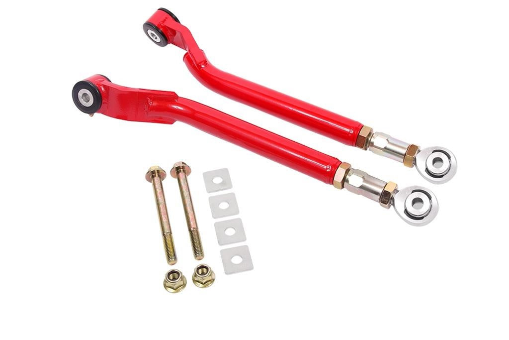 BMR TOE RODS REAR ON-CAR ADJUSTABLE DELRIN/ROD END COMBO RED (2008+ CHALLENGER) - eliteracefab.com