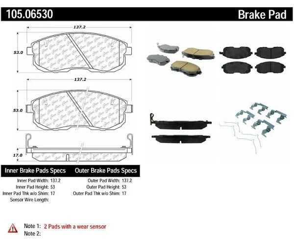 POSIQUIET 02-05 350Z / 03-04 G35 / 03-05 G35X DELUXE PLUS FRONT BRAKE PADS, 105.06530 - eliteracefab.com