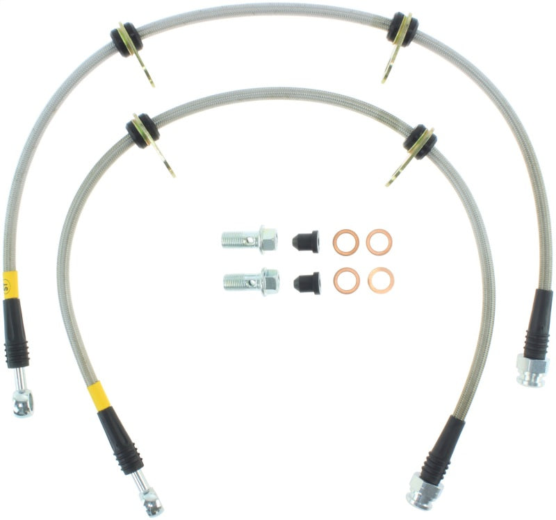 StopTech 90-93 Acura Integra / 90-91 Honda CRX Si Rear Disc Rear SS Brake Lines - eliteracefab.com