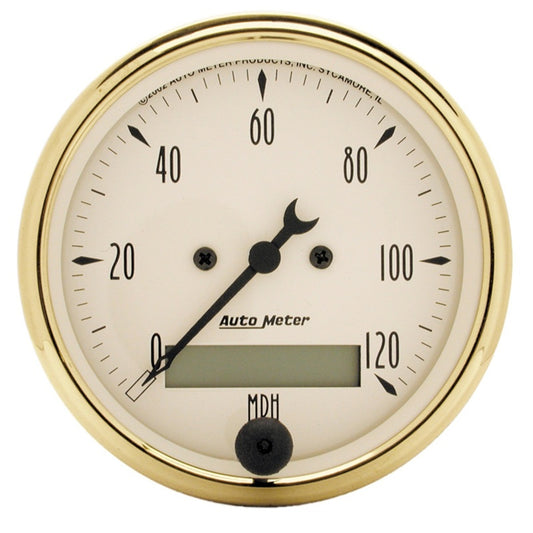 AutoMeter Gauge Speedometer 3-1/8in. 120MPH Elec. Prog. W/ Lcd Odo Golden Oldies 1588