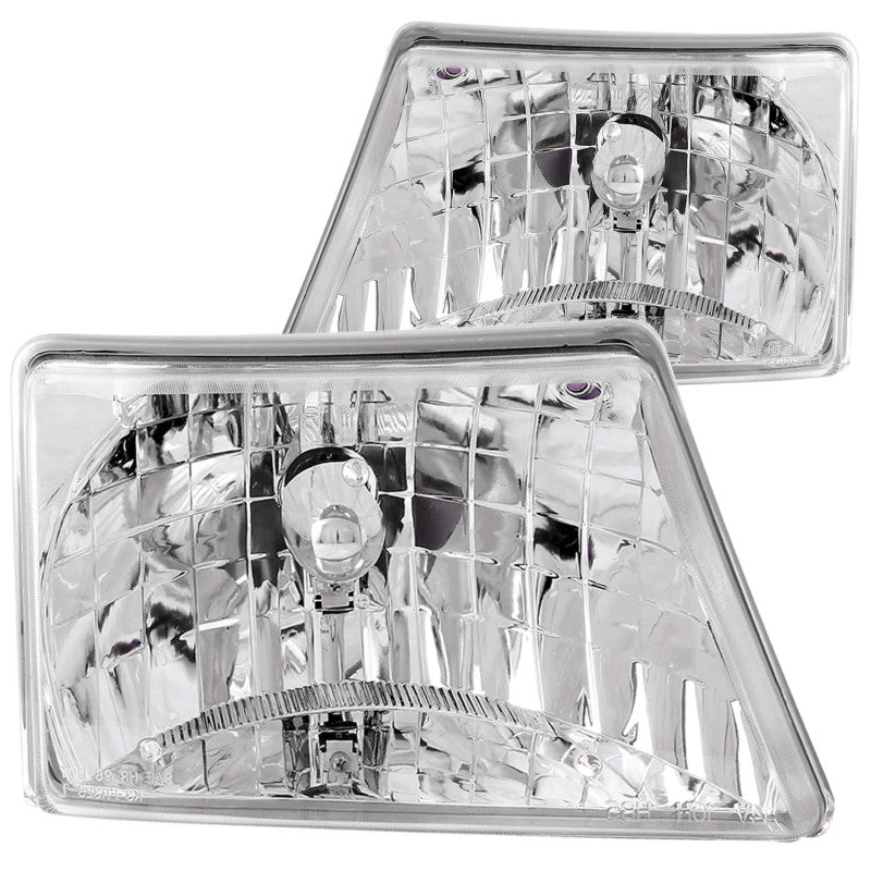 ANZO USA Ford Ranger Crystal Headlights Chrome; 1998-2000 - eliteracefab.com