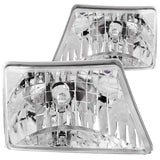 ANZO USA Ford Ranger Crystal Headlights Chrome; 1998-2000