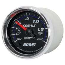 Load image into Gallery viewer, Autometer Cobalt 52mm 2 BAR Mechanical Boost Gauge