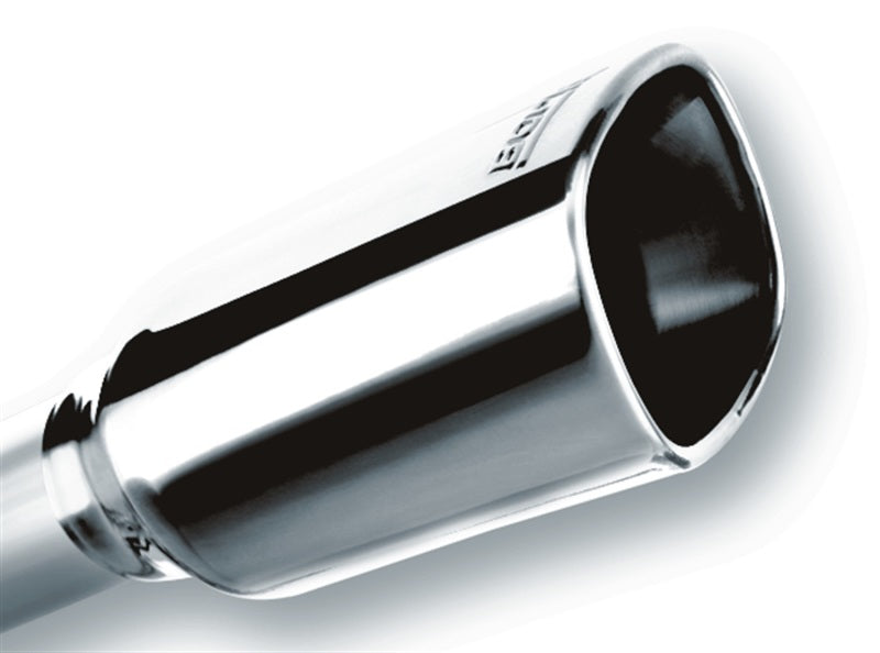 Borla 2.25in Inlet 3.28in x 3.5in Square Rolled Angle Cut x 7.88in Long Exhaust Tip - eliteracefab.com