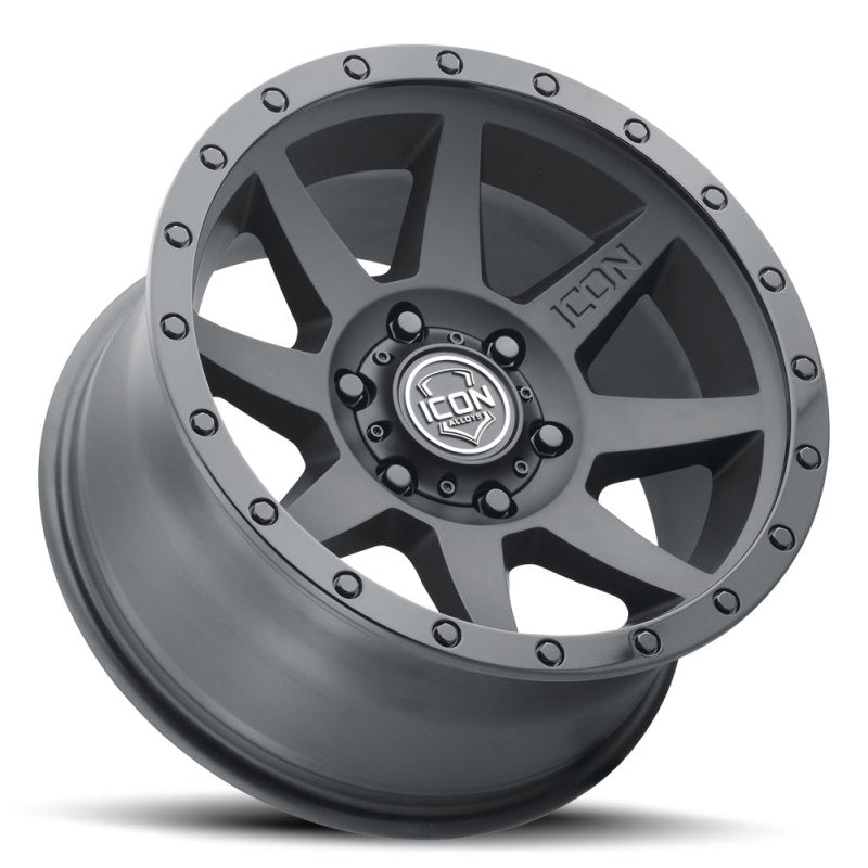 ICON Rebound 17x8.5 6x5.5 25mm Offset 5.75in BS 95.1mm Bore Double Black Wheel