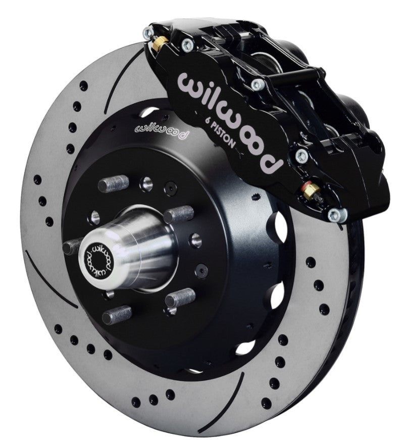 Wilwood Narrow Superlite 6R Dust-Seal Front Hub Kit 14.00in Drilled 1965-1969 Mustang Drum Spindle Wilwood