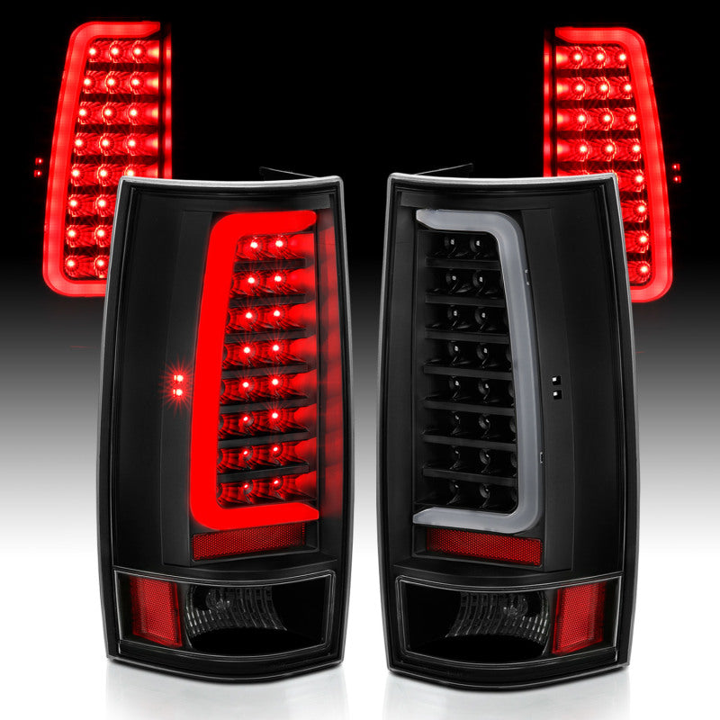 ANZO 2007-2014 Chevy Tahoe LED Taillight Plank Style Black w/Clear Lens - eliteracefab.com