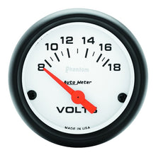 Load image into Gallery viewer, AutoMeter GAUGE; VOLTMETER; 2 1/16in.; 18V; ELEC; PHANTOM - eliteracefab.com