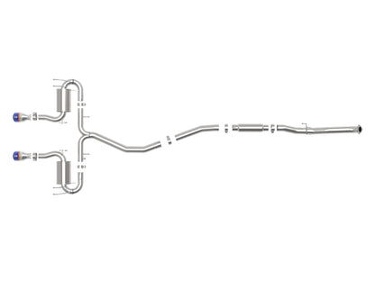 aFe Takeda 3in 304 SS Cat-Back Exhaust System w/Blue Flame Tips 17-20 Honda Civic Sport L4-1.5L (t) aFe