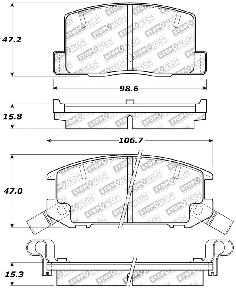 STOPTECH PERFORMANCE 1/90-95/00-05 TOYOTA MR2/SPYDER REAR BRAKE PADS, 309.06570 - eliteracefab.com