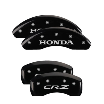 MGP 4 Caliper Covers Engraved Front Honda Engraved Rear CR-Z Black finish silver ch MGP