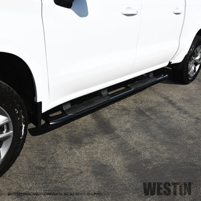 Westin 2019 Chevrolet Silverado/Sierra 1500 Crew Cab Non LD PRO TRAXX 5 Oval Nerf Step Bars - Black - eliteracefab.com