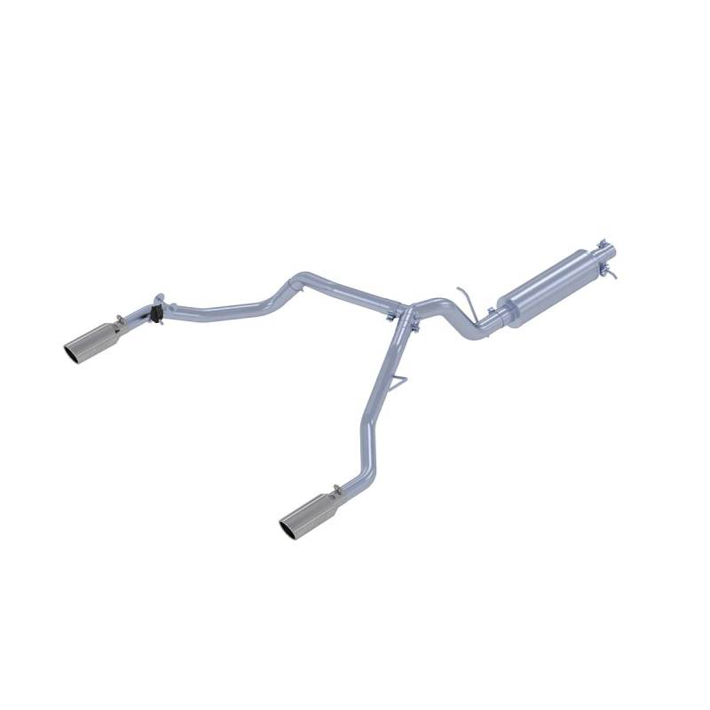 MBRP 19-20 Ford Ranger 2.3L 3 in Dual Split Rear Exit 4 in Tips AL Cat Back - eliteracefab.com