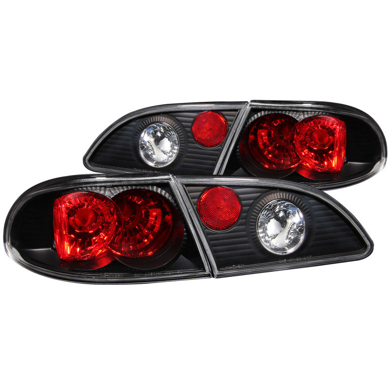 ANZO USA Toyota Corolla Taillights Black; 1998-2002 - eliteracefab.com