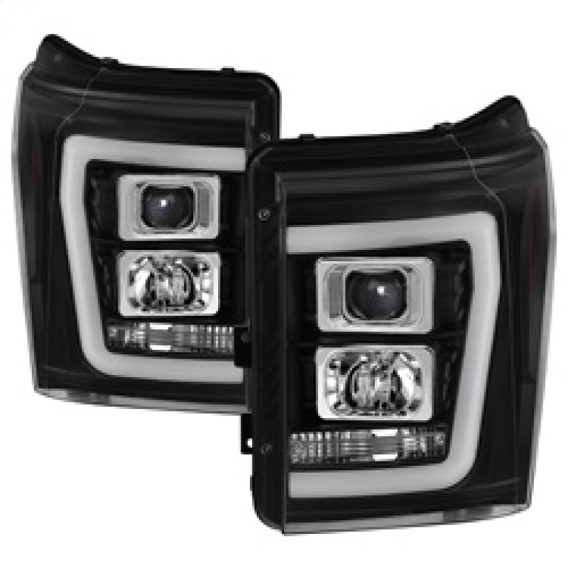 Spyder Ford F-250/F-350/F450 Super Duty 11-16 V2 Projector Headlights - Black (PRO-YD-FS11V2-LB-BK) - eliteracefab.com